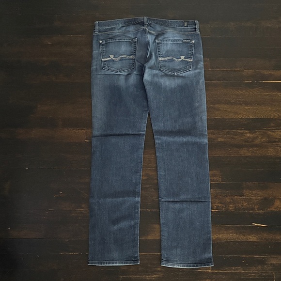 7 For All Mankind Slimmy Dark Blue Jeans - Picture 6 of 7